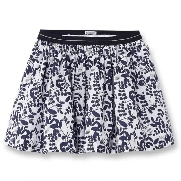Okaïdi| Kids Girls Navy and White Skirt- Size 8 years