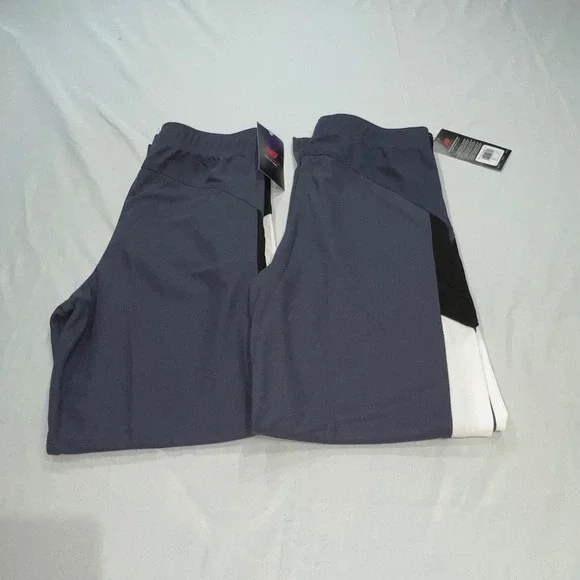 New Balance Kids Gray Blue Track Pants White Black Side Stripe Size M 10/12 NWT