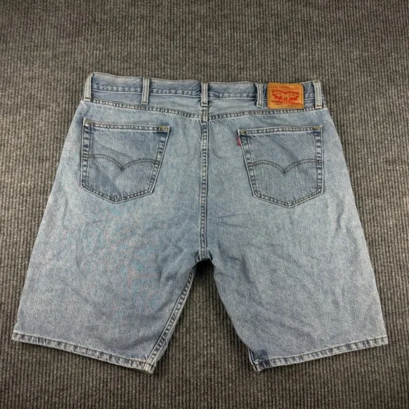 Levis 505 Mens Regular Fit Denim Shorts Light Wash Blue Cotton Size 42 34505