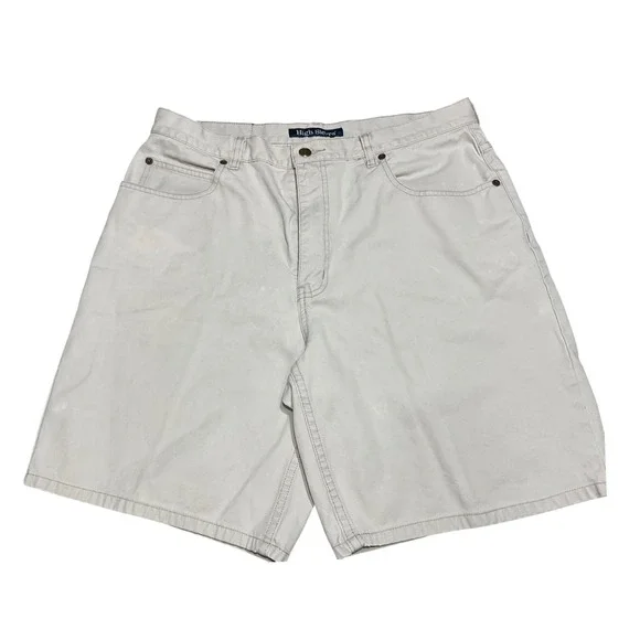High‎ Sierra Shorts Cotton Twill Cargo Utility Khaki Tan Size 34 Workwear