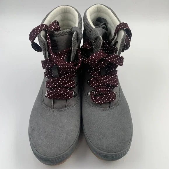 Keds Camp Boot Womens 7.5 Gray Suede Water Resistant Thinsulate Ankle WH65575