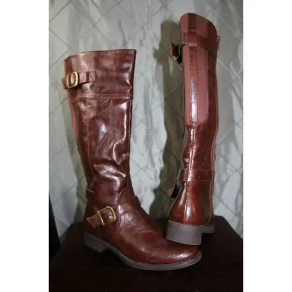 Kim‎ Rogers Rikki Below the Knee Brown Faux Leather Boot - Size 8M