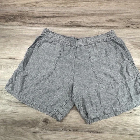Allbirds Mens Linen Blend Elastic Waist Shorts Grey Size Large Patch Pockets