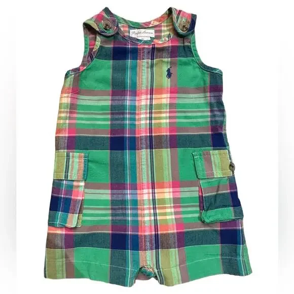 Ralph Lauren 3 months Infant Madras Plaid Romper