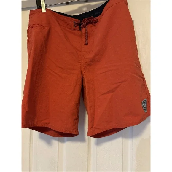 Patagonia Mens Unlined Wavefarer Board Shorts‎ Swim Surf Salmon 100% Nylon 36
