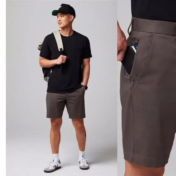 NWT Fabletics The High Side Chino Short Men’s Taupe Slate Sz 31