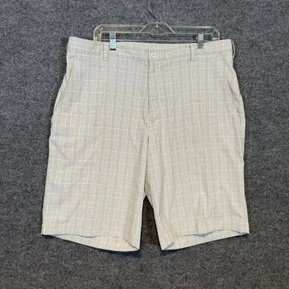 Nike Shorts Mens 38‎ Gray Plaid Golf Shorts Dri Fit Performance Stretch Chino