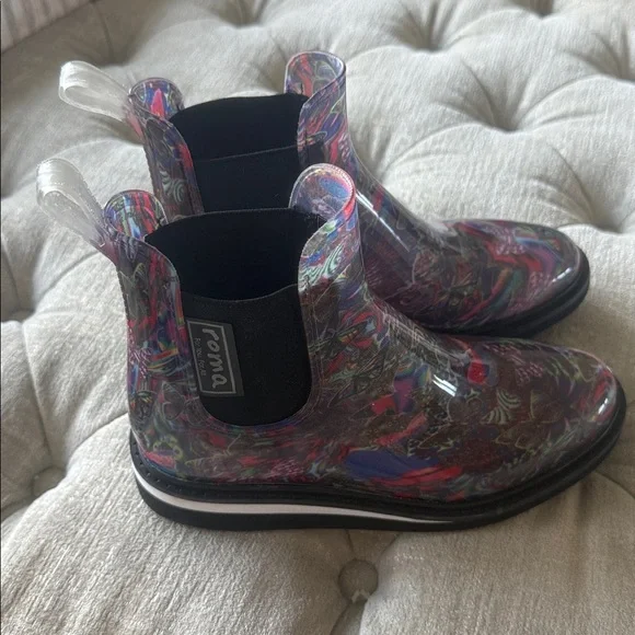 Roma Women’s Vegan Rubber‎ Rain Boots NEW Waterproof Art22 Print Butterfly SZ 6