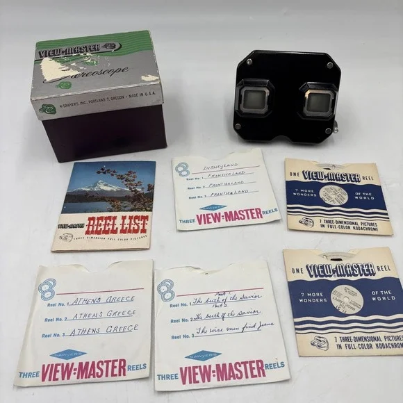 Vintage Sawyer's View-Master Model C Bakelite 1950s Boxed Set w/11 Reels & Box