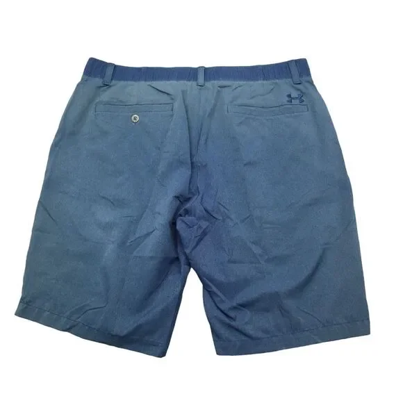 Under Armour Shorts Men 38 Blue Gray Heatgear Loose Fit Golf Lightweight Hiking