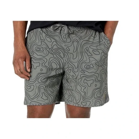 Bass Outdoor Shorts XXL Topo Map Print Gray‎ Hiking Trail 7