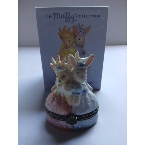 Vtg 2000 Muffy Vanderbear Muffy & Hoppy Limited Edition Millennium Porcelain Box