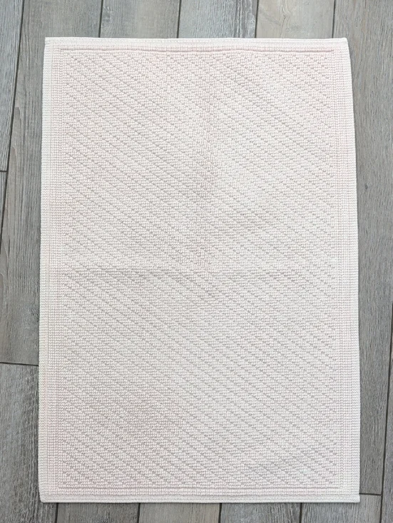 Cotton Textured Light Pink Bath Mat Threshold