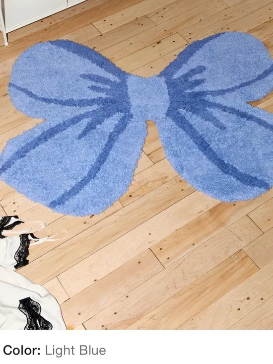 Urban Outfitters Blue Bow Shaped Bath Mat