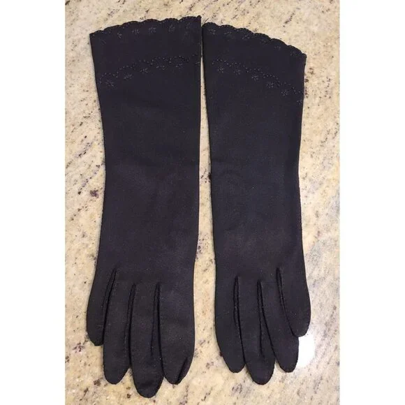 Vintage Size S / M Black Nylon Stretch Formal 14