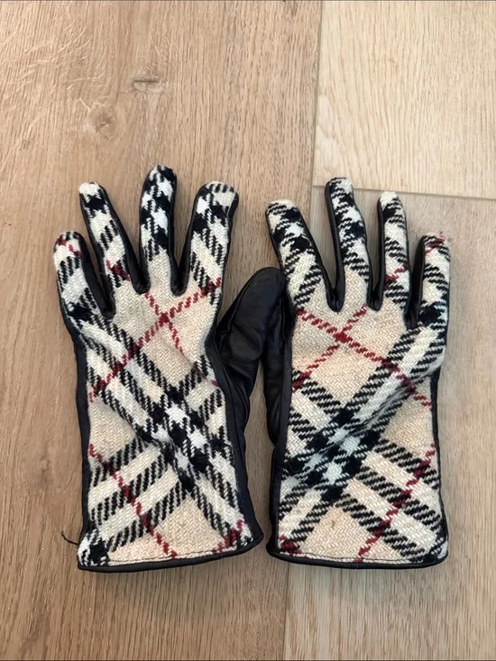 Burberry Plaid wool leather palm of Gloves