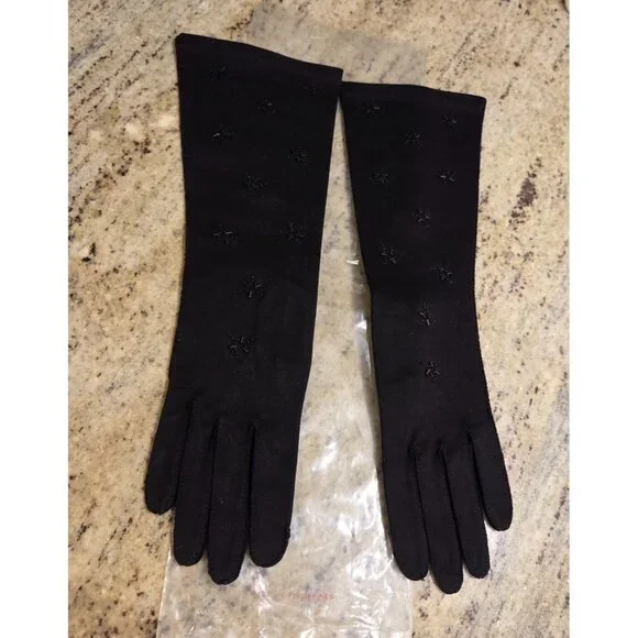 Vintage Womens Size M/L 7 Black Cotton Formal 14