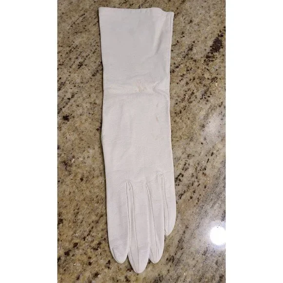 Single **Left Hand Only ** White Leather Silk Lined 13