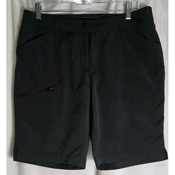 OOBE Lightweight Mens Shorts SZ 32‎ Black Cargo Elastic Waist Stretch