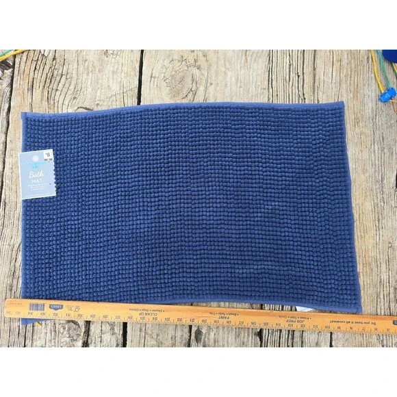 COMFORT BAY Spa Fuzzy Bath Rug Mat Rectangle Blue 17