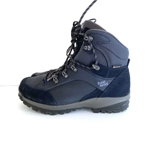 Hanwag‎ Lady GTX Women's Size 7 Hiking Boots Gray Black Vibram Waterproof
