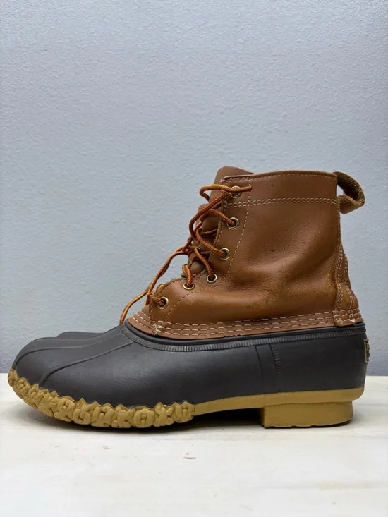 L.L. Bean Brown Leather/Rubber Duck Boots Size 9 (EM)