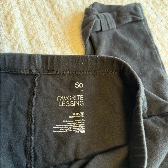 SO Black Favorite Leggings girls‎ size 14/16