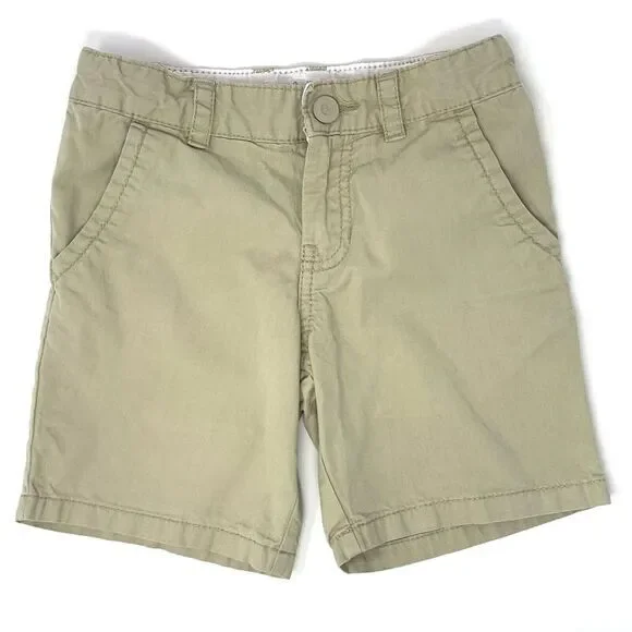 Cat & Jack Khaki Flat Front Adjustable Waist Boy's Chino Shorts Size 5‎