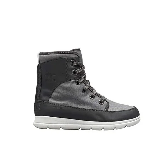 Sorel Explorer Carnival‎ Waterproof Boots Gray Black Womens 7.5