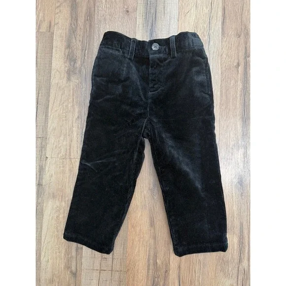 Ralph Lauren Baby Black Corduroy Pants 18M‎ Elastic Waist Classic NWOT