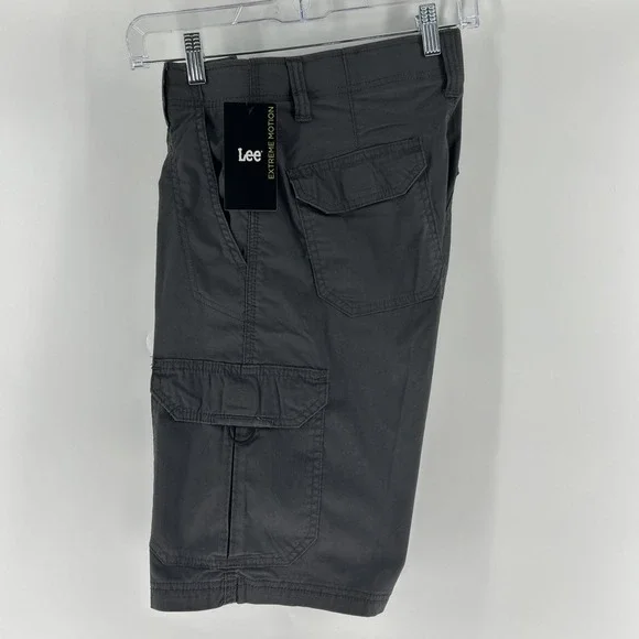 Lee Shorts Men's 29 Grey Extreme Motion Cargo Cotton Outdoor Sports Hiker NWT