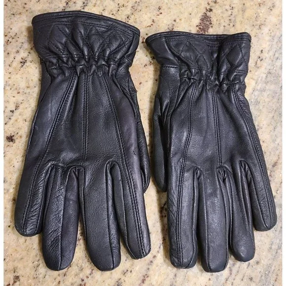 Thinsulate Insulation Women's Size L Black Soft Leather Quilted 40 Gram Biker