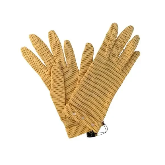 NWT Vintage Incomparable Stretchies Mesh Gloves Est XS Yellow Prom Event Party