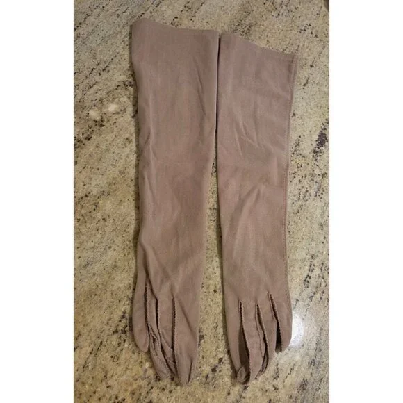 Vintage Womens Size M 7 Tan Fleece Formal 17