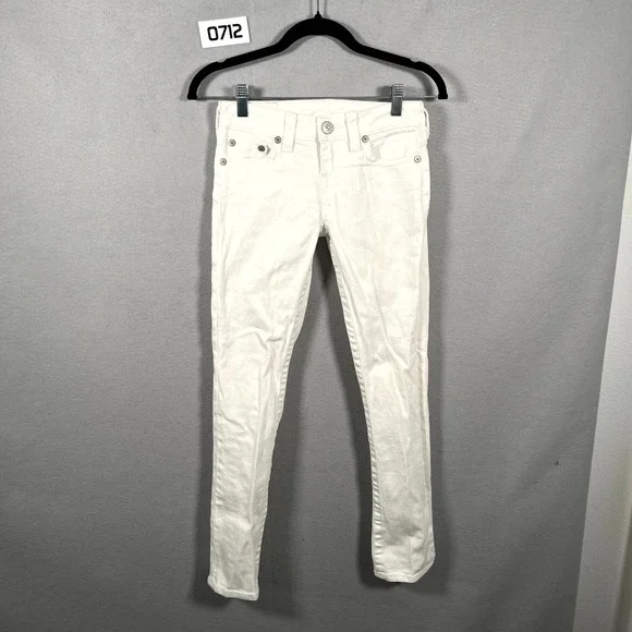 True‎ Religion Stella Jeans Girls 10 White Denim Cotton Light Wash Straight Leg