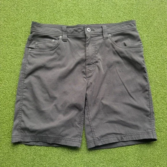 Prana Zion Shorts Mens 34 Dark Grey Charcoal Hiking Outdoor Stretch 9 Inch