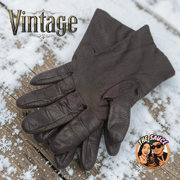 Fownes Vintage Leather Driving Gloves Women 7.5 Brown Lined Old‎ Money Classic