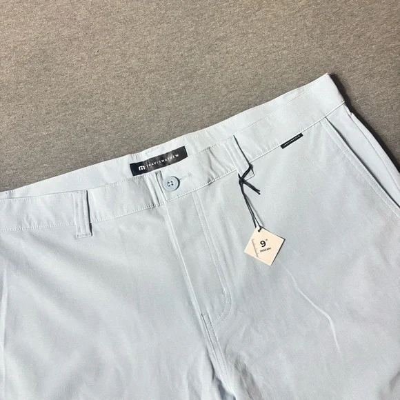 TravisMathew‎ Mens Light Blue Performance Golf Shorts Size 38 9 Inch Inseam