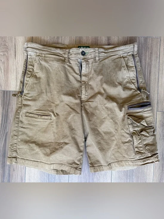 Orvis Cargo Shorts Utilitary Military Fishing Outdoors 2LM0 Tan Brown Men's 36