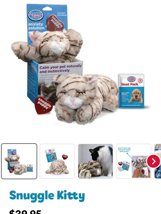 Kitty Calming Plush for Small Pets - Cream Tiger