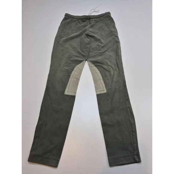 Devon-Aire Sweatpants Kids 24x25 Green Fleece Riding Knee Patch Pants Equestrian
