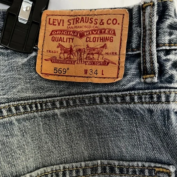 Levi Strauss Co 559 Loose‎ Straight Mens Jeans W34 L34 Blue Denim