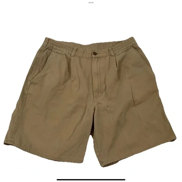 Woolrich Khaki Hiking Shorts Size 33 Ripstop Twill Pockets 100% Cotton Outdoors