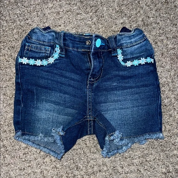 Vigoss Denim Shorts with Blue Floral Trim