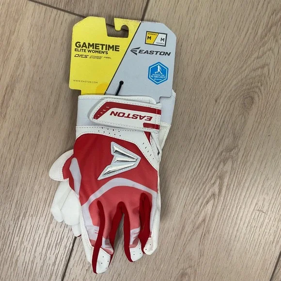 Easton‎ Gametime Elite Womens Fastpitch Softball Batting Gloves - Red/White MED