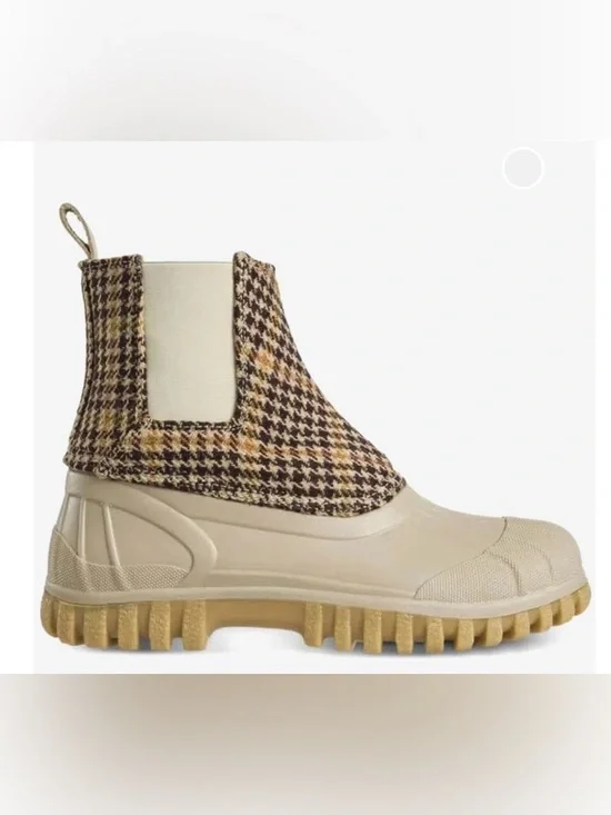 Diemme Balbi Houndstooth Chelsea Boots Lug Sole Italian Designer Duck Boot 38 7