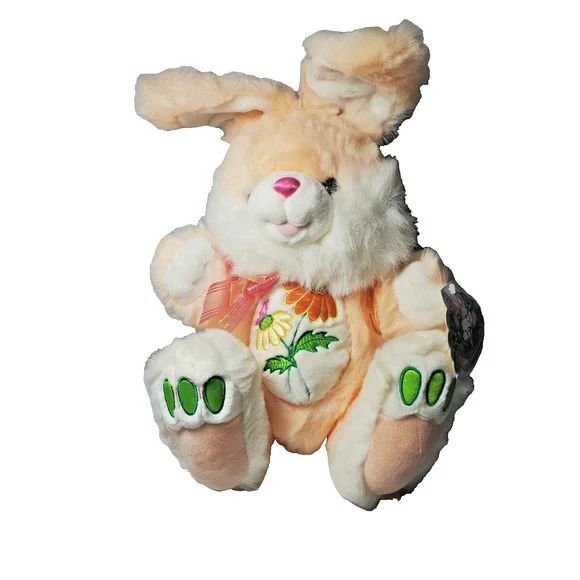 Dan Dee Bunny‎ Rabbit Plush Hoppy Hopster Easter Pink Flowers TB Trading Co RARE