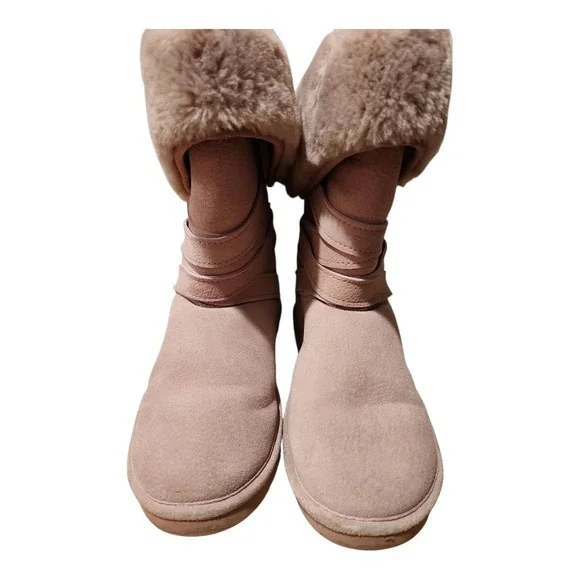 La Mo Suede Faux Fur Cuff Winter Boots, Women's, Blush‎ Pink, Comfortable