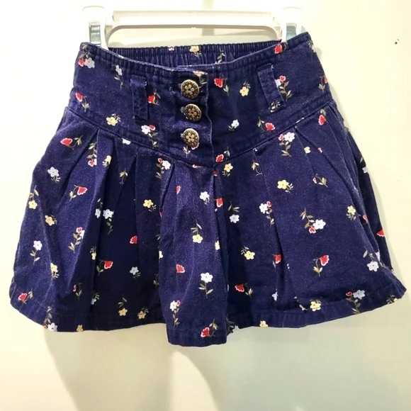 Vintage McKids Skirt‎ Toddler Girl 18 Months Floral Buttons 90s