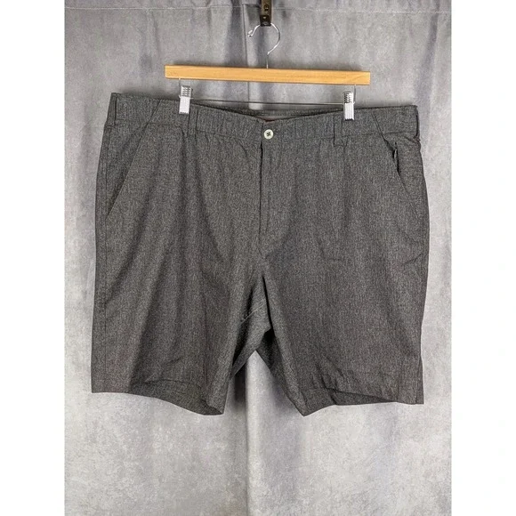 Swiss Tech Mens Performance Shorts Gray Heathered Comfort Waist Size 44 Hiking